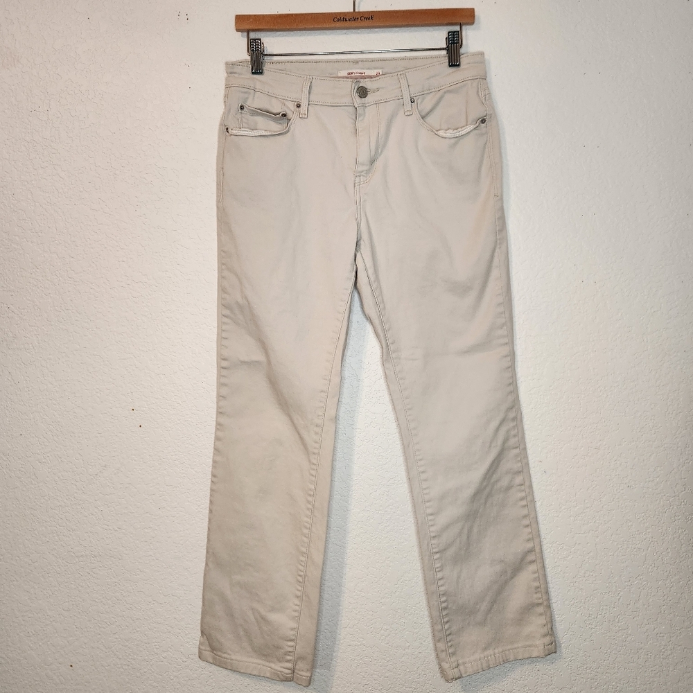 Levi's 505 Straight Creamy Beige Mid Rise‎ Jeans, Size 29